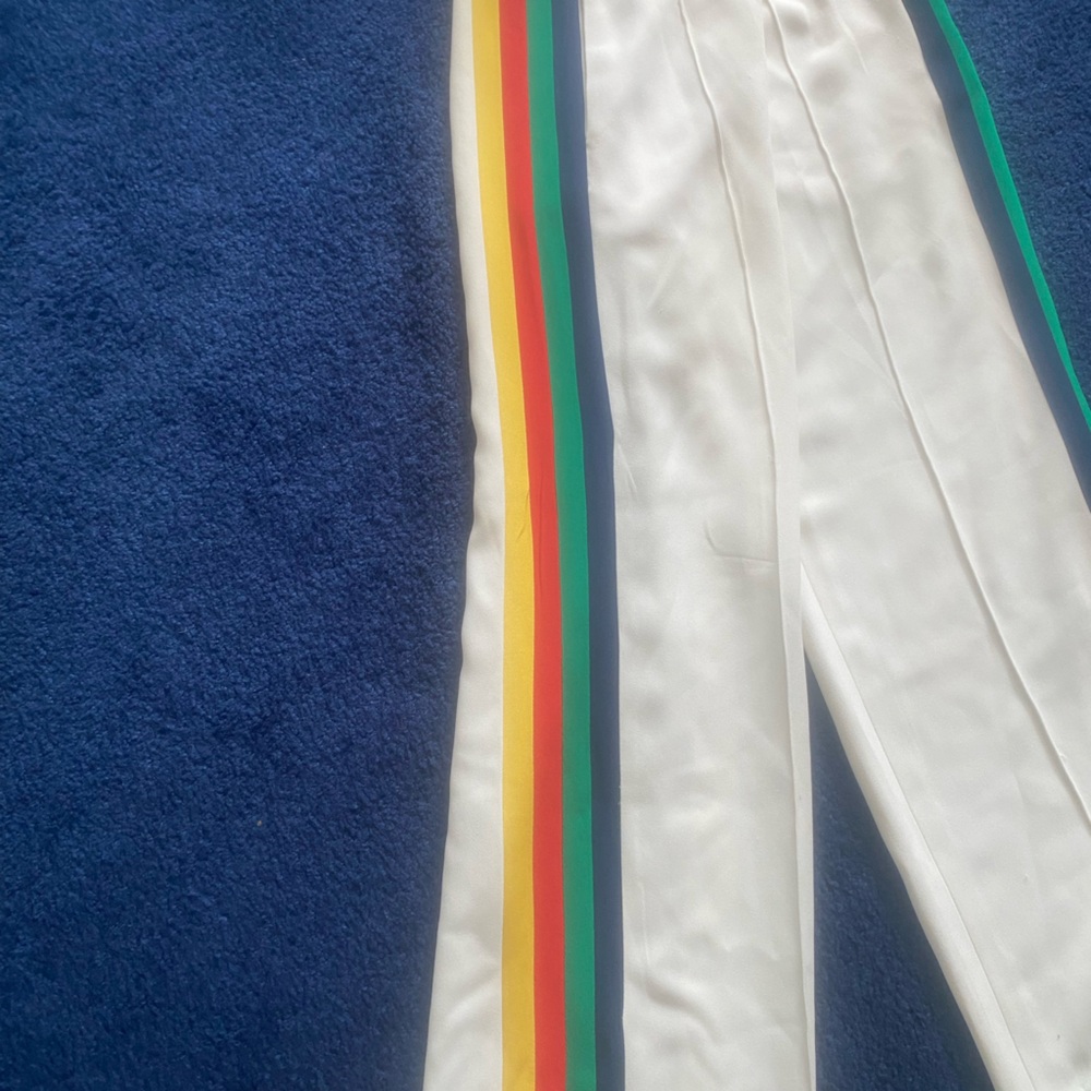 Lisa Perry XO Barney’s New York size 2 white pants with multi colored stripes